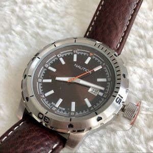 Brown Leather Nautica Watch